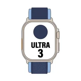 Apple Watch Ultra 3 MEWR4QL/A Smartwatch 49mm Caja Titanio Natural Correa Loop Trail Azul/Azul Brillante GPS + Cellular (5G/LTE)